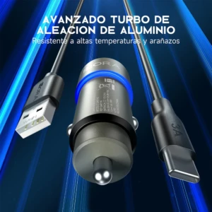 Cargador para Carro Usb + Cable Gar116