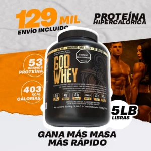 Proteína Hipercalórica God Whey 5 Libras - Acelera el desarrollo de masa muscular