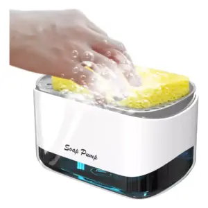 Dispensador de Jabón 2 en 1 con Portaesponja - Dosifica y organiza el lavaplatos