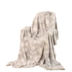 Cobija de felpa gris con copos de nieve navideños - Proporciona calidez y decoración elegante para tu hogar - Imagen 2