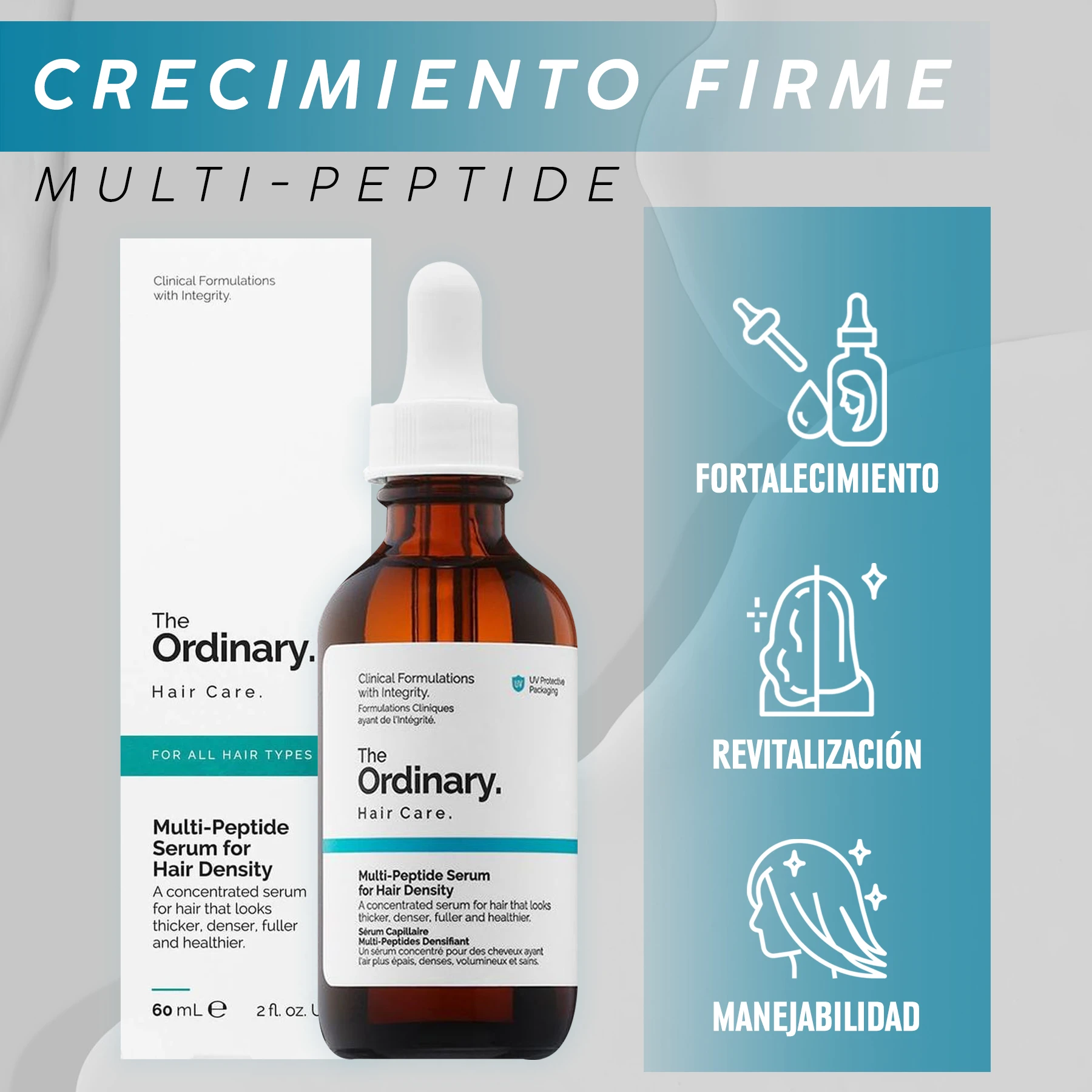 Set x2 Sérum Capilar Multi-Péptidos The Ordinary 60 Ml - Aumenta el grosor y volumen capilar