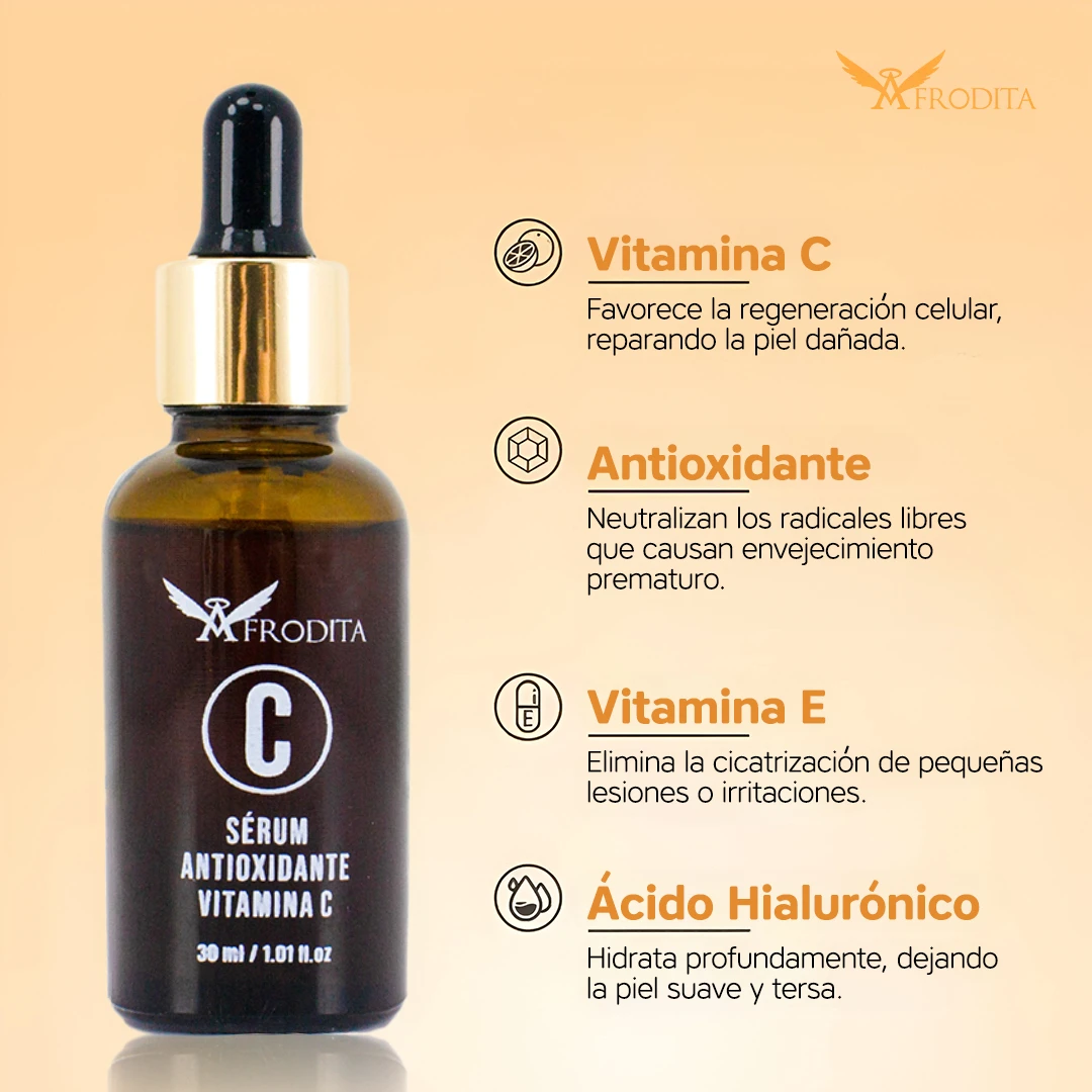 Set x2 Sérum Facial de Vitamina C Afrodita 30 Ml - Estimula el colágeno y aporta brillo