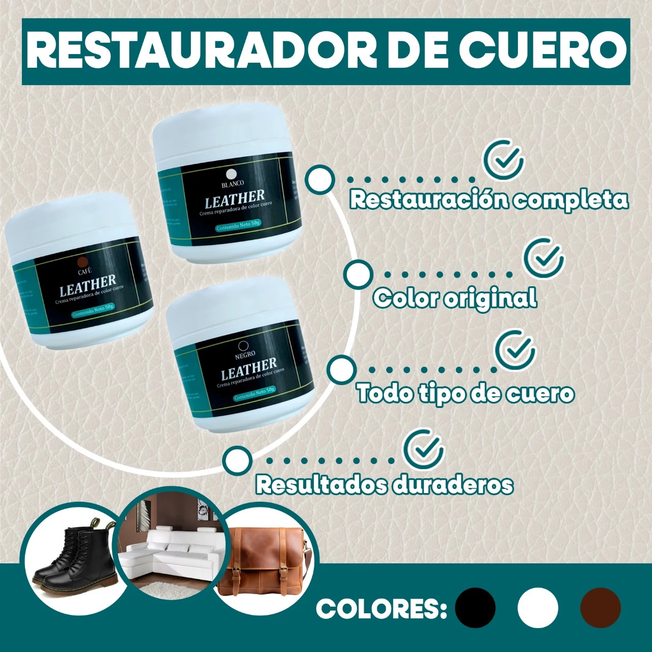 Restaurador de Cuero 50Gr