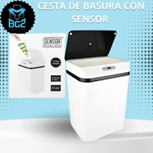 Caneca de Basura Inteligente con Sensor - Abre la tapa sin contacto para higiene