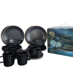 Vajilla Luxury en Melamina Color Negro - Imagen 3