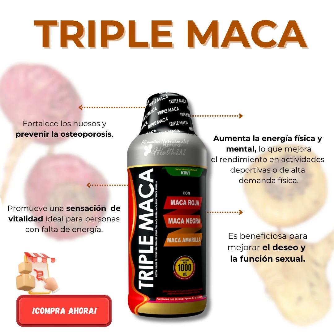 Suplemento Líquido Triple Maca 1000 Ml - Aumenta la vitalidad y energía femenina