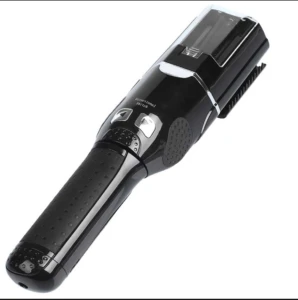 Cortador eléctrico de puntas abiertas recargable en color negro, con mango ergonómico texturizado y cabezal de corte con peines ajustables.