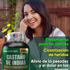 Suplemento de Castaño de Indias 600 Mg - Alivia la pesadez y cuida las várices