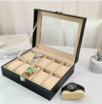 Caja organizadora de relojes con cristal superior - Protege tu colección y exhibe piezas sin polvo - Imagen 2