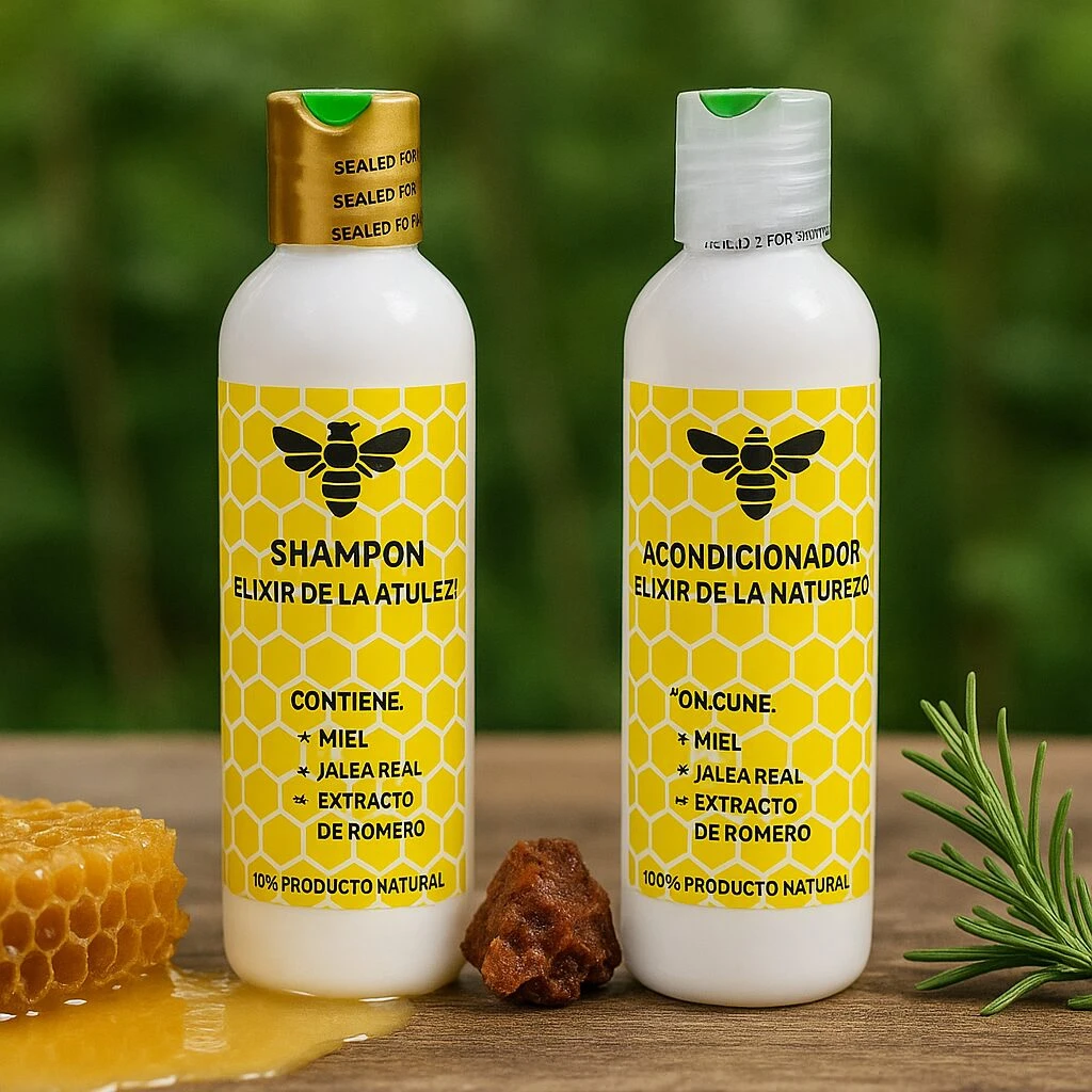 Shampoo con miel cebolla y sábila natural - Fortalece el cabello y reduce la caída