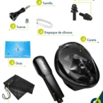 Careta Snorkel Natación Buceo Negro L/Xl - Imagen 6