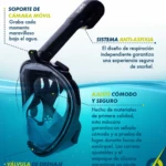 Careta Snorkel Natación Buceo Negro L/Xl - Imagen 5