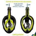 Careta Snorkel Natación Buceo Negro L/Xl - Imagen 3