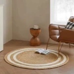 Tapete redondo de yute artesanal 95 cm - aporta calidez natural y protege tus pisos - Imagen 2