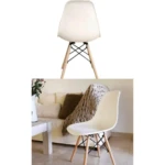 Silla moderna de plástico con patas de madera naturales - aporta comodidad ergonómica y estilo minimalista a tu hogar - Imagen 2