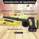 Aspiradora y sopladora inalámbrica 2 en 1 con doble batería - Limpia tu jardín y patio sin cables - Imagen 2
