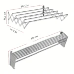 Tendedero Retráctil de Aluminio Plegable con 5 Barras - Ahorra espacio y organiza tu ropa en interiores y exteriores - Imagen 2