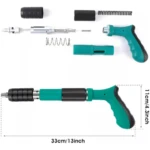 Pistola remachadora manual de acero inoxidable con cabezal móvil - Reduce fatiga y permite trabajar en espacios reducidos - Imagen 3
