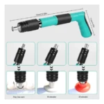 Pistola remachadora manual de acero inoxidable con cabezal móvil - Reduce fatiga y permite trabajar en espacios reducidos