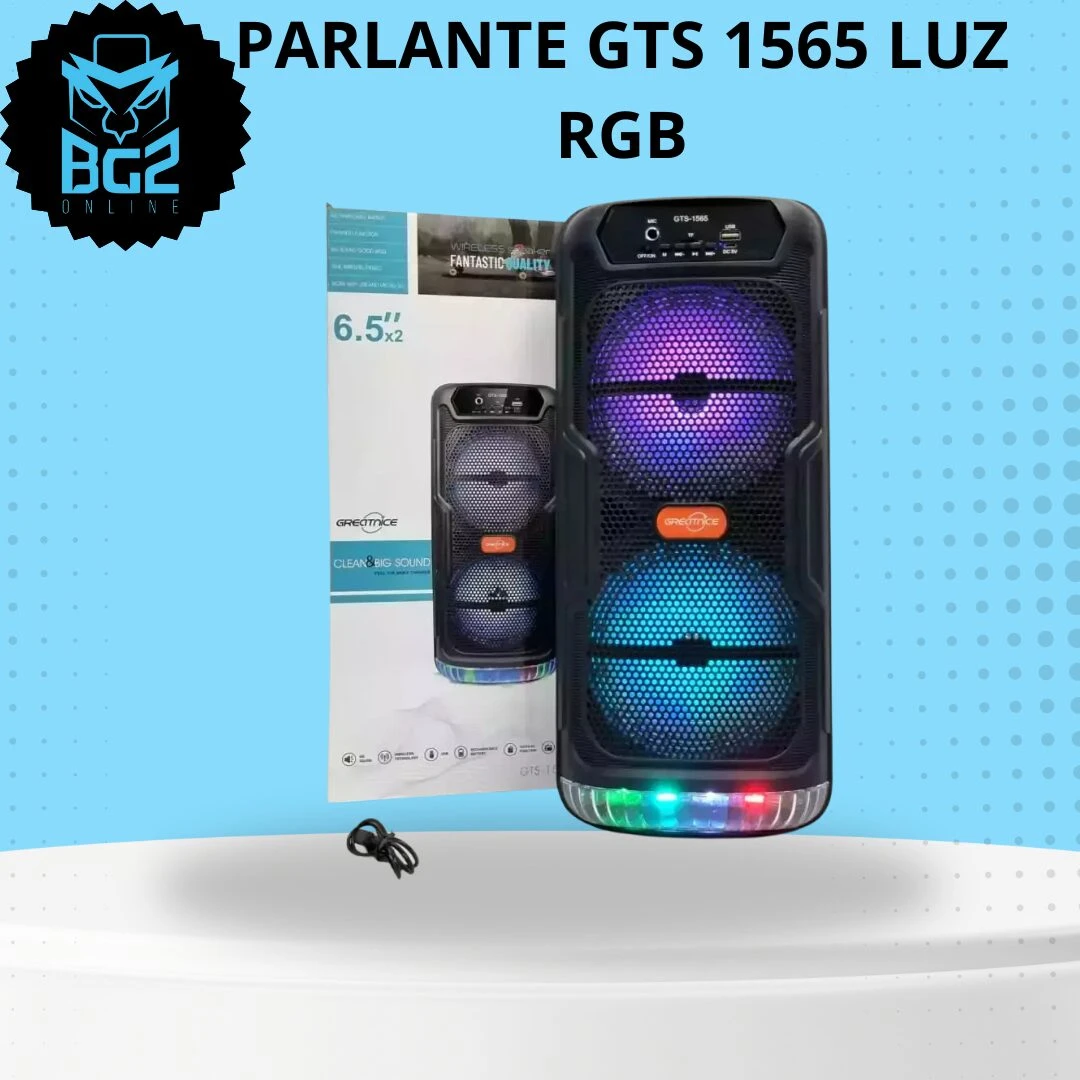Cabina Parlante Bluetooth GTS-1565 RGB - Anima fiestas y karaoke con sonido claro