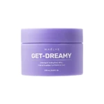 Jarrón de crema reafirmante Get-Dreamy de Maelys en tono lila, presentación de 200 ml con tapa integrada y etiqueta frontal con texto blanco.