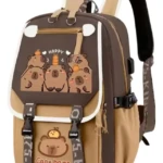 Mochila Capibara Kawaii Escolar para niños con compartimentos organizados - Facilita el transporte ordenado de útiles sin cansar la espalda - Imagen 3