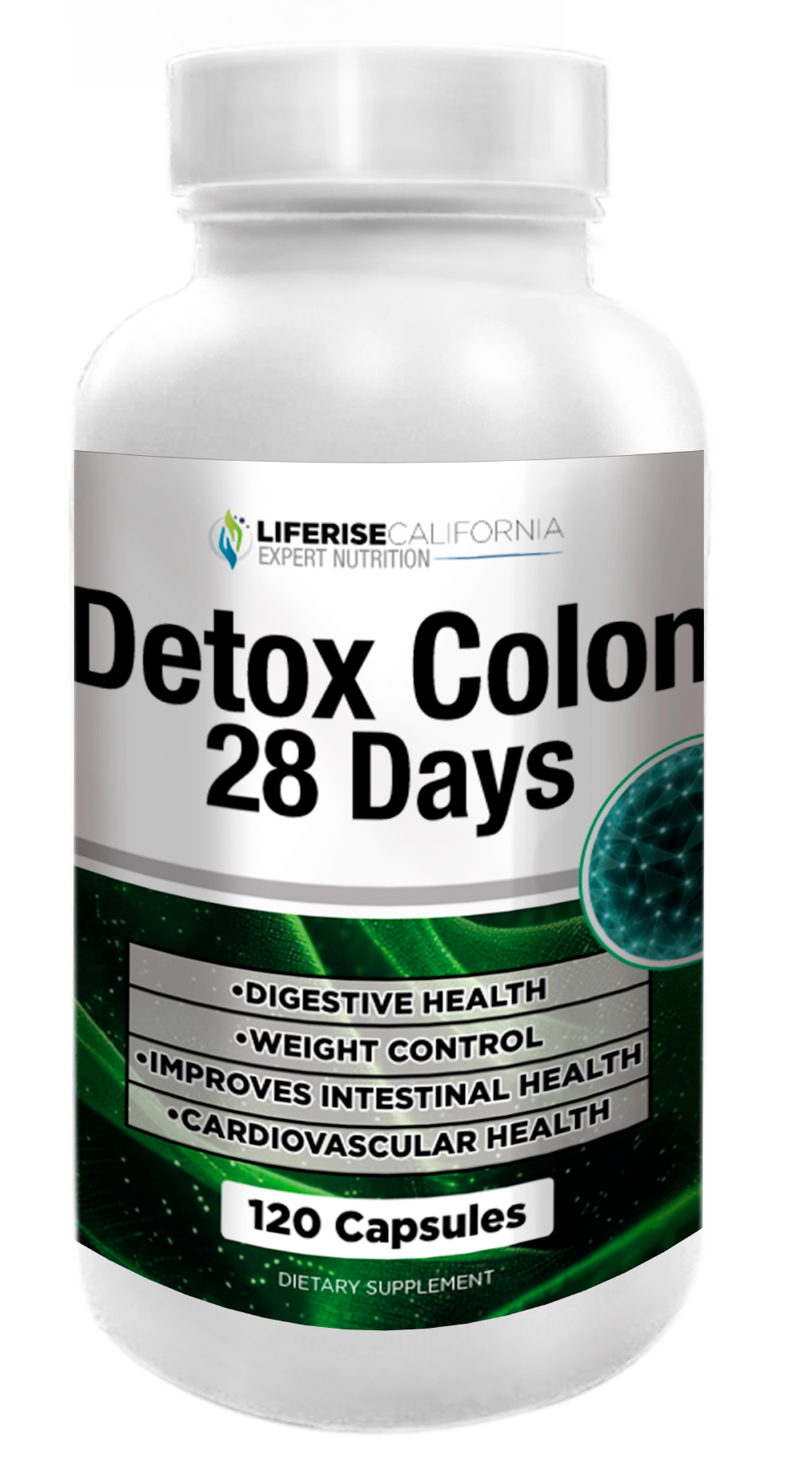 Suplemento Limpiador de Colon Detox 90 Cápsulas - Desintoxica y alivia el abdomen