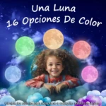 Lámpara Luna 3D con control táctil y 16 colores - Ilumina la habitación de tu niño con luz segura y ambientación mágica