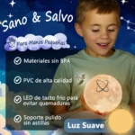 Lámpara Luna 3D con control táctil y 16 colores - Ilumina la habitación de tu niño con luz segura y ambientación mágica - Imagen 3