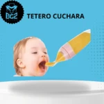 Set x2 Biberón con Cuchara de Silicona para Bebé 90 Ml - Facilita comer papillas limpias