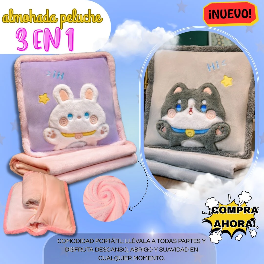 Almohada con cobija guardable de forro polar extraíble - Proporciona calidez y soporte cervical en un solo accesorio portátil