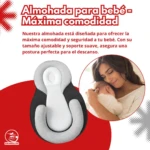 Almohada ergonómica para bebé con soporte anatómico - Ayuda a prevenir cabeza plana y alivia cólicos - Imagen 3