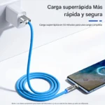 Set x2 Cables USB con conectores de zinc reforzados - Carga rápida y segura para tus dispositivos móviles