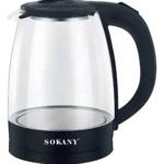 Hervidor eléctrico Sokany de vidrio 2L con apagado automático - Hierve agua rápidamente para preparar infusiones y bebidas calientes