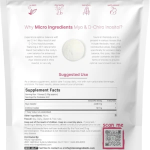 Polvo Puro de Myo y D-Chiro Inositol - Mejora fertilidad y equilibrio hormonal