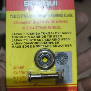 Paquete de cuchilla de corte para baldosas de 22 mm con disco de carburo de tungsteno y rodamiento, marca Senrui, modelo BH-6104.