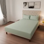 Sábana ajustable menta con dos fundas de almohada - Proporciona frescura y renovación inmediata para tu descanso - Imagen 3