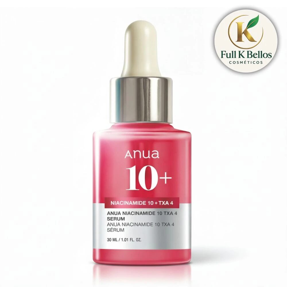 Bote de suero facial Anua Niacinamide 10 Txa 4 en color rosa con gotero, de 30 ml, para controlar el brillo y unificar el tono de la piel.