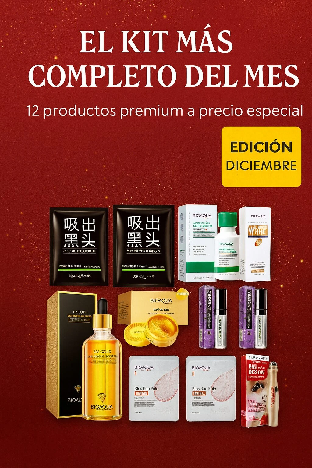 Kit Navidad Radiante con partículas de oro - Brilla con luminosidad facial inmediata