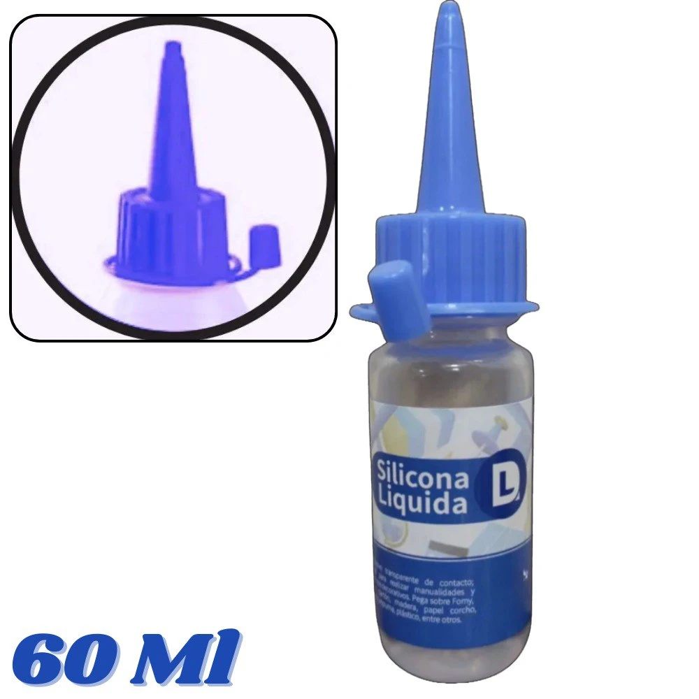 Set x3 Silicona Líquida Adhesiva 60 Ml - Pega papel foami y cartón con firmeza