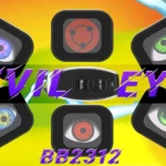 Kit de ojos LED digitales para vehículo con seis unidades en colores azul, verde, rojo y blanco, control remoto incluido, diseño cuadrado con lente central y marco negro.