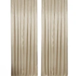 Set x2 cortinas de poliéster beige con aro metálico - protegen muebles y controlan la luz solar - Imagen 3