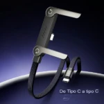Cable 2 en 1 con soporte telescópico plegable - optimiza tu espacio de trabajo manteniendo el móvil cargado y erguido