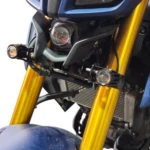 Soporte acero inoxidable horquilla Honda Mt 15 - Mejora visibilidad nocturna instalando luces auxiliares - Imagen 3
