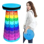 Taburete Plegable Portátil con Altura Regulable y Base Antideslizante - Proporciona asiento estable y ergonómico para eventos al aire libre - Imagen 2