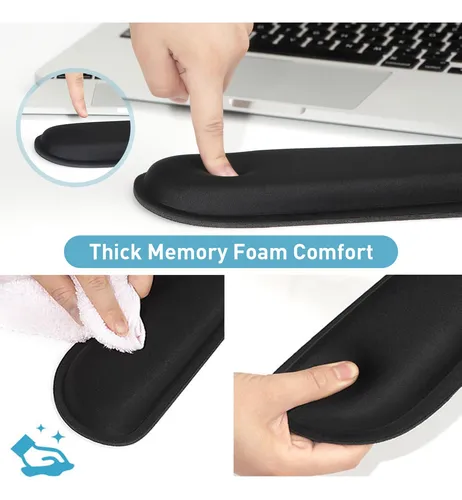 Almohadilla ergonómica para teclado con espuma viscoelástica - Reduce el dolor de muñeca y mejora tu postura al escribir