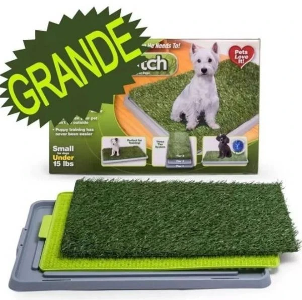 Tapete de Entrenamiento para Perro Grande con Césped Real - Facilita el aprendizaje de higiene en interiores