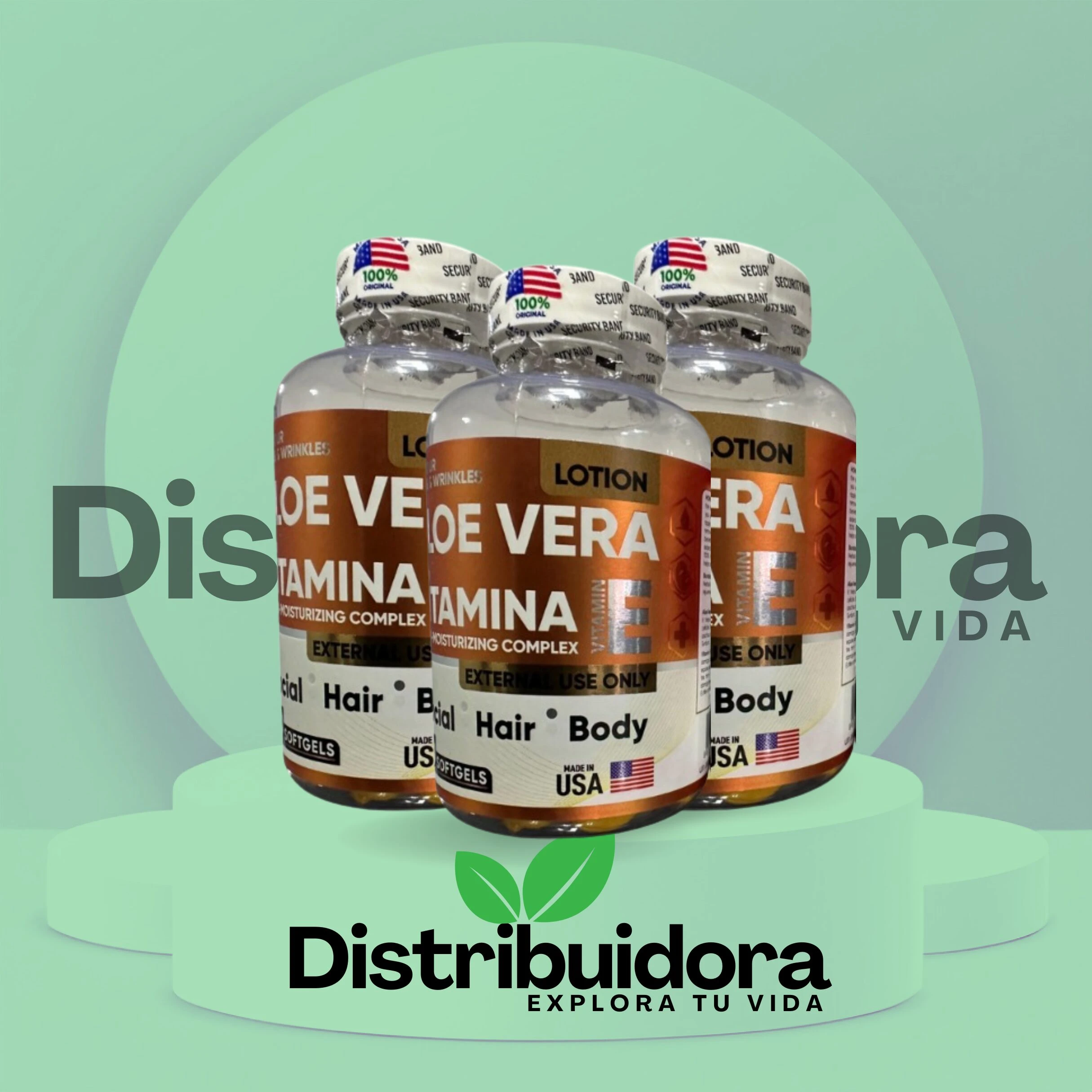 Cápsulas Faciales de Aloe Vera y Vitamina E - Hidratan la piel y calman rojeces