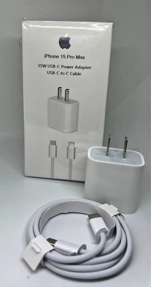 Cargador iPhone 15 de 35W con cable trenzado - Reduce tiempo de espera al cargar tu móvil