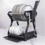 Escurridor Platos Loza Cocina Negro 2Niv - Imagen 7